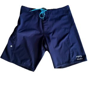 Billabong Mens‎ Board Short Swim Trunks Size 32 Navy Blue Unlined 32x10 Lace Tie